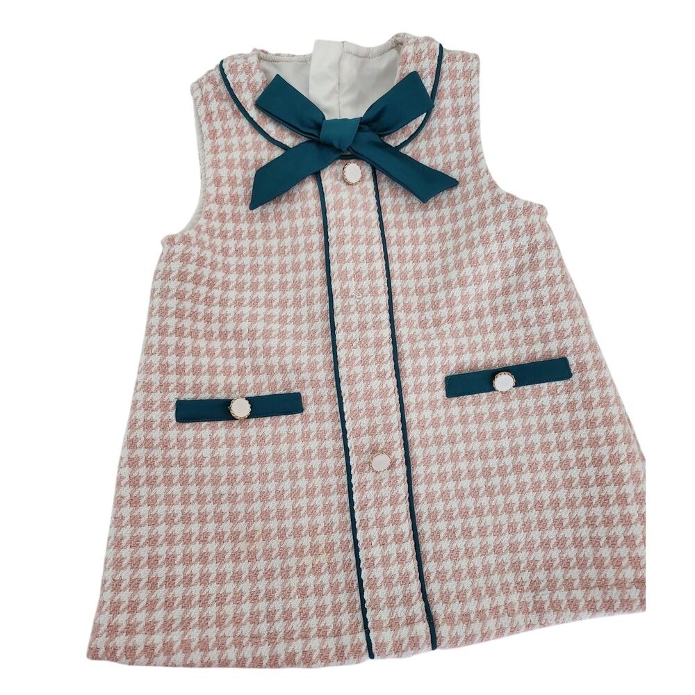 2T Pink and Green fully lined dress